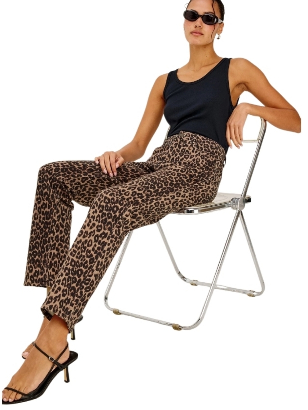 Rails Topanga Leopard Print Straight Leg High-Rise Denin Jeans-NWT